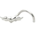 Piercing nez screw 0.5mm 80 - Coeur ailé