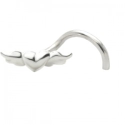 Piercing nez screw 0.5mm 80 - Coeur ailé