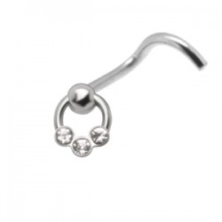 Piercing nez screw 0.5mm 87 - Esclave trois strass