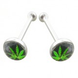 Piercing stud de nez 0.5mm 14 - Logo cannabis