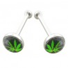 Piercing stud de nez 0.5mm 14 - Logo cannabis