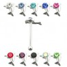 Piercing stud de nez 0.5mm 29 - Dauphin strass
