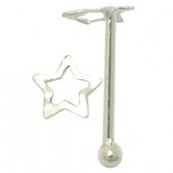Piercing stud de nez 0.5mm 30 - étoile creuse