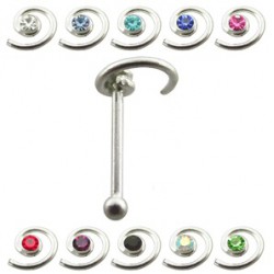 Piercing stud de nez 0.5mm 45 - Twist strass