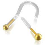 Piercing de nez courbe 1mm 21 - Or 14k PTFE boule
