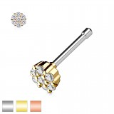 Piercing nez droit 0,8mm 78 - Fleur multistrass