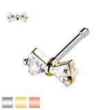 Piercing nez droit 0,8mm 80 - Noeud papillon