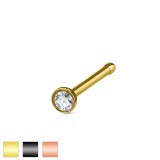 Piercing nez droit 0.8mm 09 - PVD boule plate cristal