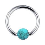 Piercing BCR 0,8mm boule turquoise