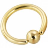 Piercing anneau BCR plaqué-or 0,8 à 1mm