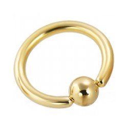 Piercing anneau BCR plaqué-or 0,8 à 1mm