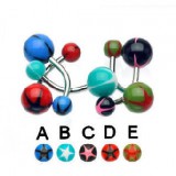 Piercing nombril UV 47 - étoile colorée