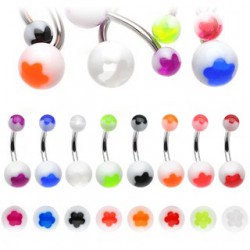 Piercing nombril UV 16 - Flower
