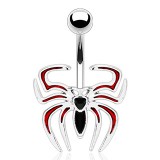 Piercing nombril araignée rouge et noire (57)