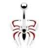 Piercing nombril araignée rouge et noire (57)