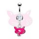 Piercing nombril chatte maline rose vif (112)