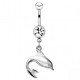 Piercing nombril dauphin gris qui nage (116)