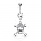 Piercing nombril gothique 04 - Strass transparents