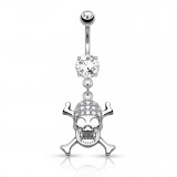 Piercing nombril gothique 04 - Strass transparents