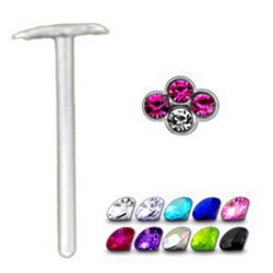 Piercing nez pliable 0.5mm 09 - Couronne strass