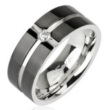 Bague zircone deux lignes perpendiculaires (67)