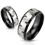 Bague PVD 43 - Noir avec fond gris