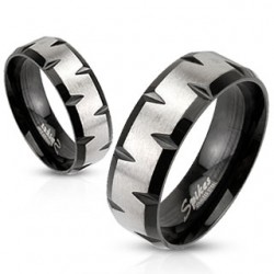 Bague PVD 43 - Noir avec fond gris