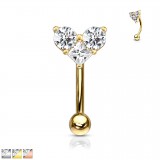 Piercing arcade 84 - Coeur zircones transparents