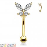 Piercing arcade 50 - Papillon cristal transparent