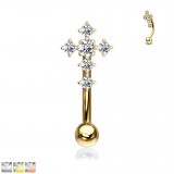 Piercing arcade 32 - Croix avec strass