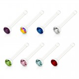 Piercing nez droit 0,8mm 92 - Flexible strass