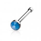 Piercing nez droit 0,8mm 93 - Strass opalite