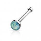 Piercing nez droit 0,8mm 93 - Strass opalite