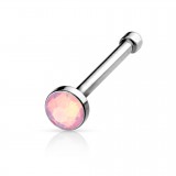 Piercing nez droit 0,8mm 93 - Strass opalite