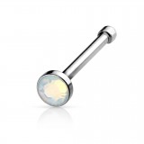 Piercing nez droit 0,8mm 93 - Strass opalite