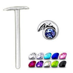 Piercing nez pliable 0.5mm 30 - Lune strass