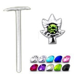 Piercing nez pliable 0.5mm 39 - Cannabis strass