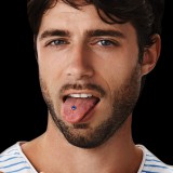 Piercing langue 140 - Oeil de reptile psychédélique