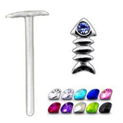 Piercing nez pliable 0.5mm 42 - Arette strass