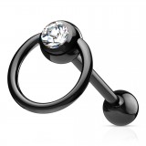 Piercing pour langue PVD 15 - Esclave strass