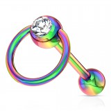 Piercing pour langue PVD 15 - Esclave strass