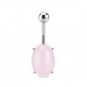 Piercing nombril pierre semi-précieuse 11 - Quartz rose ovale