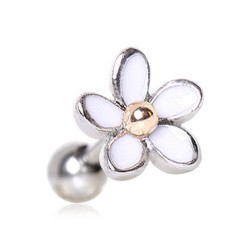 Piercing micro-labret 136 - Fleur blanche