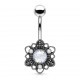 Piercing nombril fleur vintage avec motif fleur centrale aurora (09)