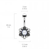 Piercing nombril fleur 09 - Vintage aurora