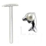 Piercing nez pliable 0.5mm 48 - Dauphin perle