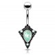 Piercing nombril vintage bouclier gem aurora (D116)