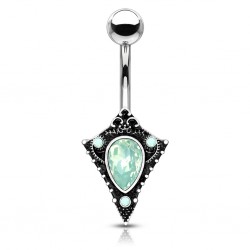 Piercing nombril vintage bouclier gem auroa (D116)