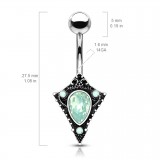 Piercing nombril vintage bouclier gem auroa (D116)
