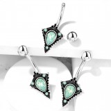 Piercing nombril vintage bouclier gem auroa (D116)
